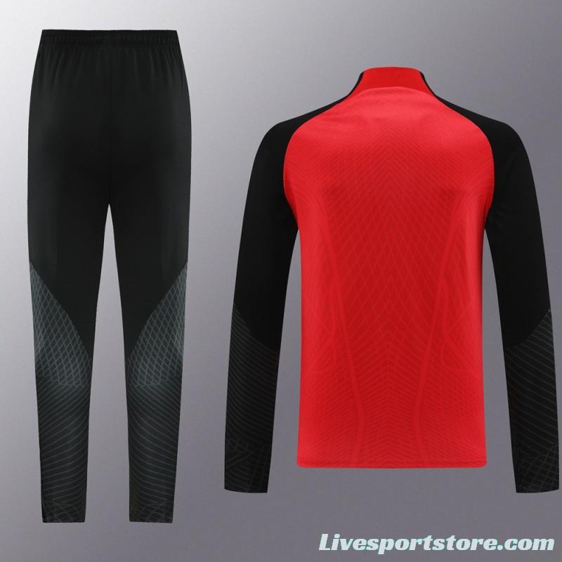 2024 Nike Red/Black Half Zipper Jacket+Pants