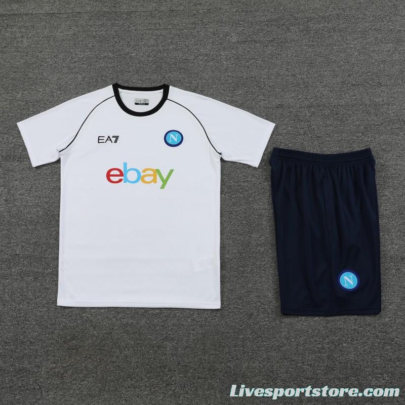 23/24 Napoli White Short Sleeve Jeresy+Shorts