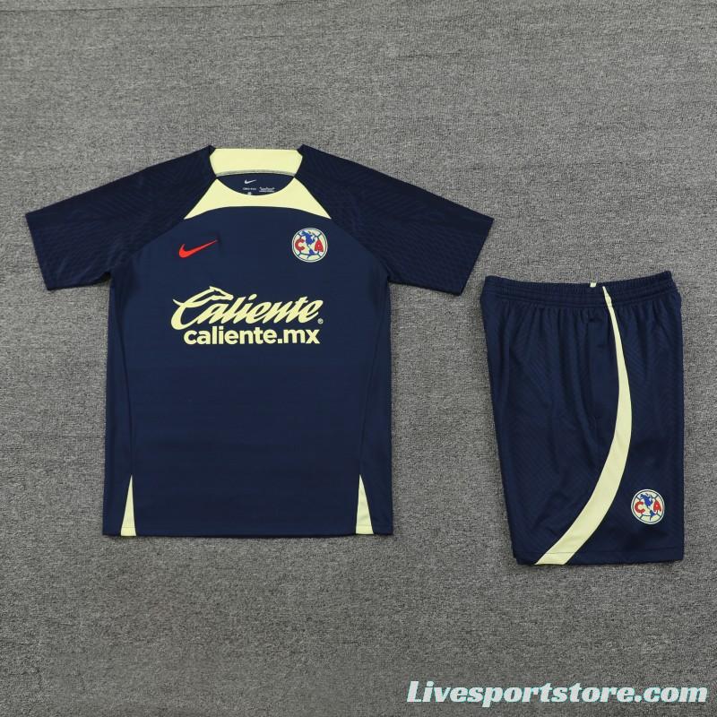 24/25 Club America Navy Short Sleeve Jeresy+Shorts