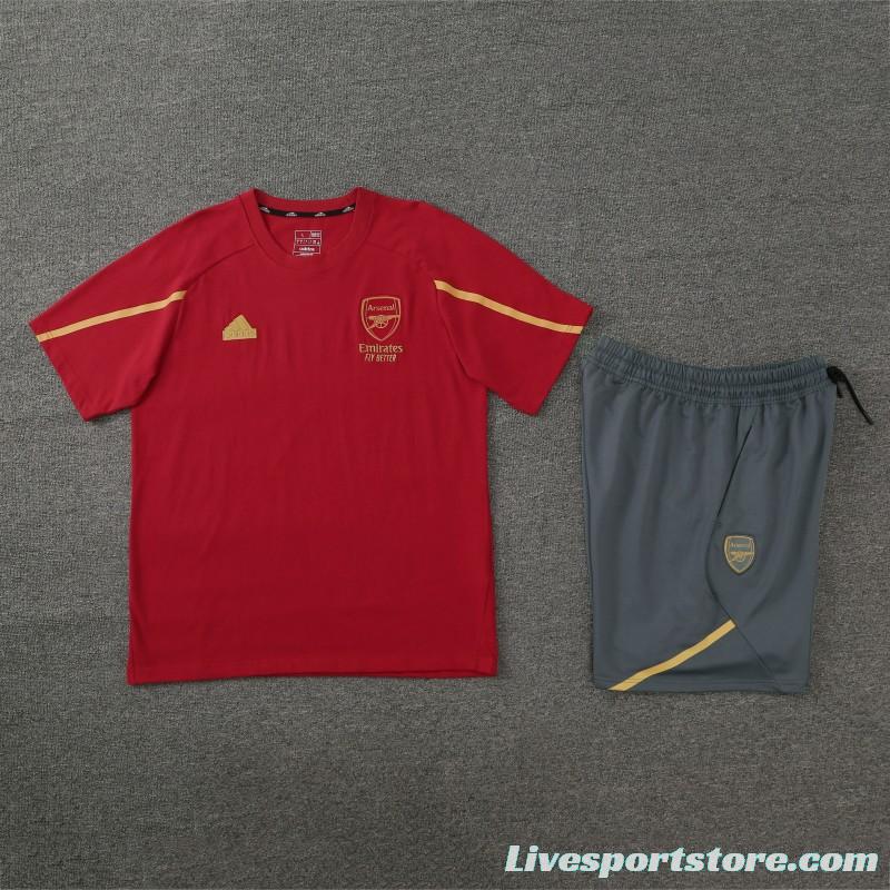 23/24 Arsenal Red Cotton Short Sleeve Jersey+Shorts