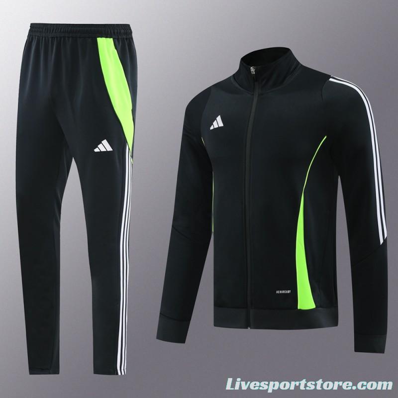 2024 Adidas Black/Green Full Zipper Jacket+Pants