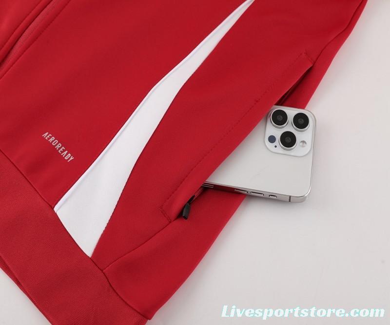 2024 Adidas Red/White Full Zipper Jacket+Pants