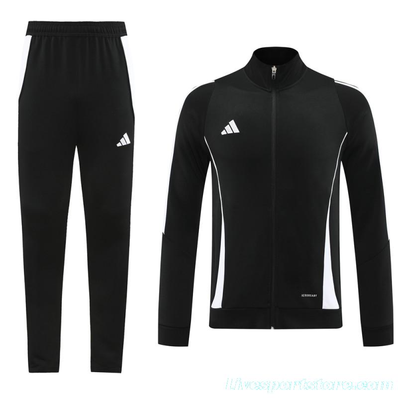 2024 Adidas Black/White Full Zipper Jacket+Pants