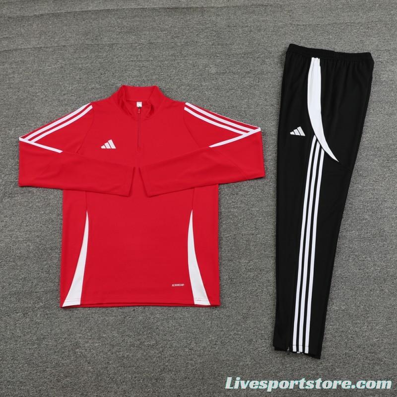 2024 Adidas Red Half Zipper Jacket+Pants