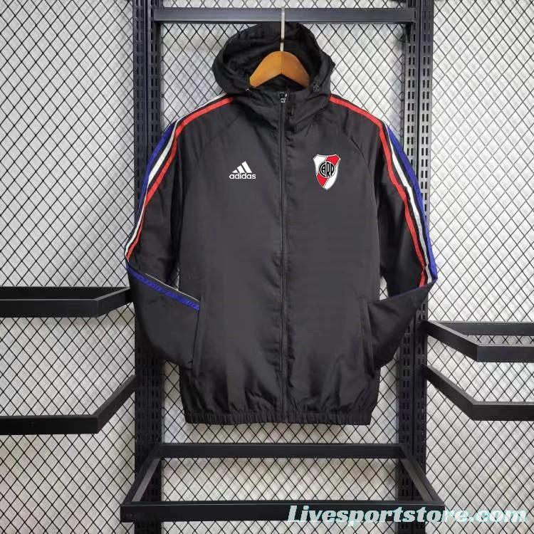 24/25 River Plate Black Windbreaker