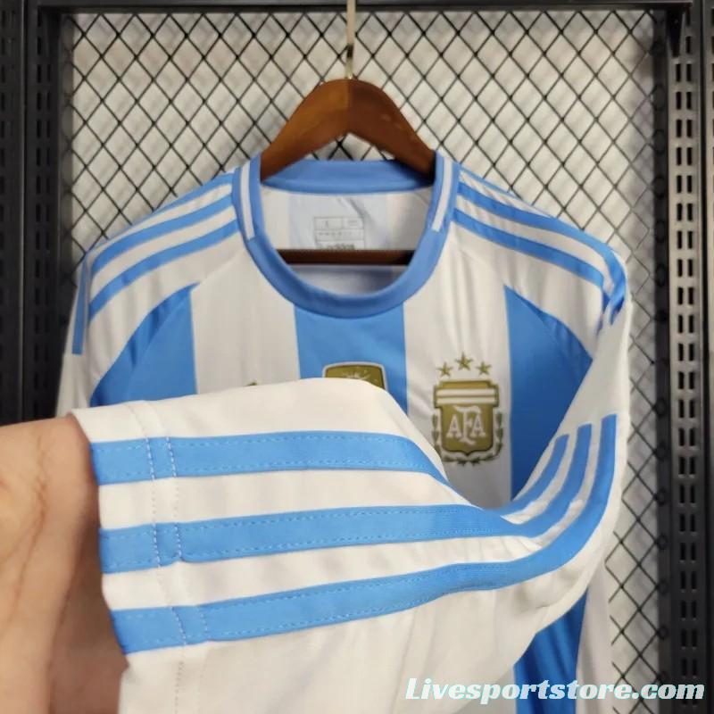 2024 Argentina Home Long Sleeve Jersey With Champion Patch