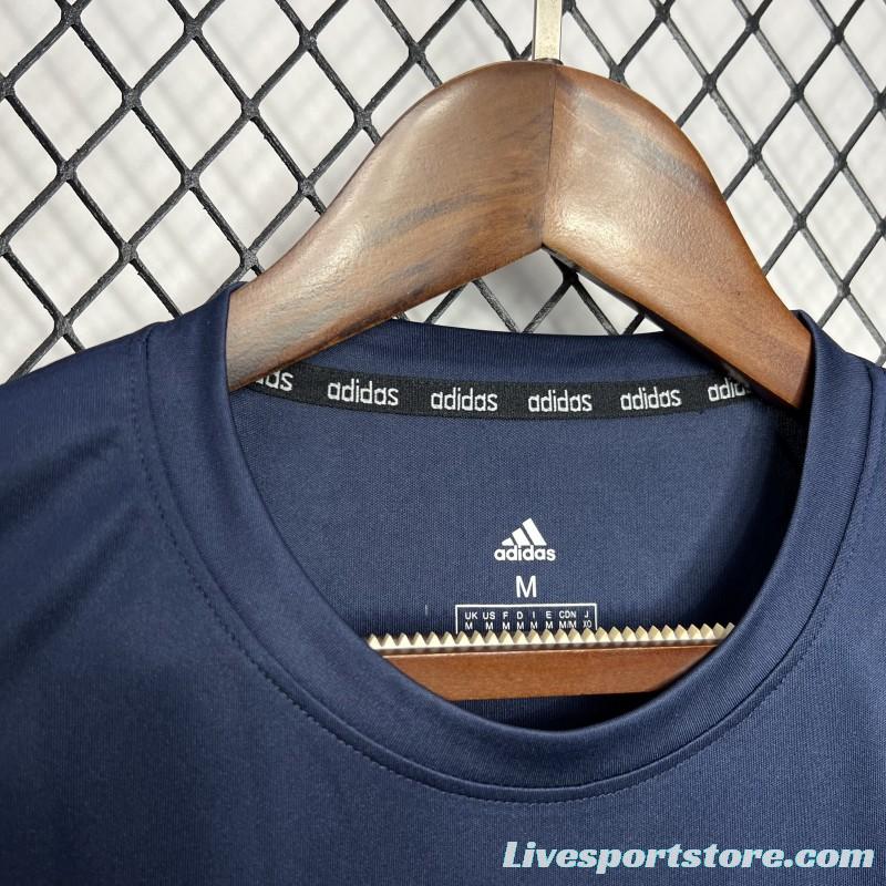 2024 Adidas  Royal Blue Cotton T-shirt #1033