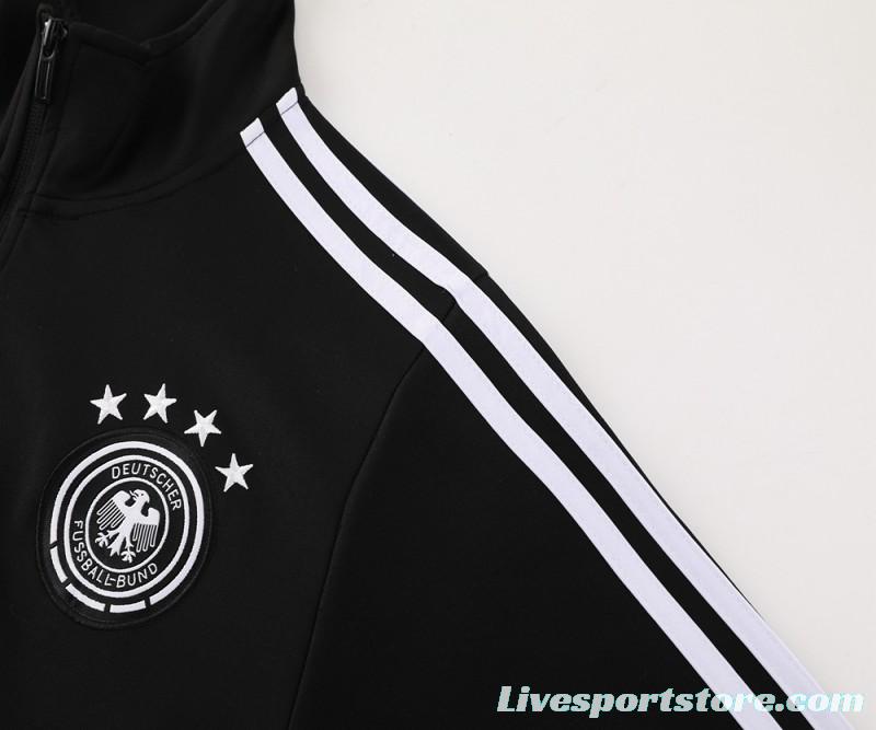 2024 Germany Black Full Zipper Jacket +Long Pants