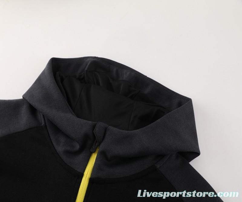 24/25 Borussia Dortmund Black Hoddie Full Zipper Jacket +Long Pants