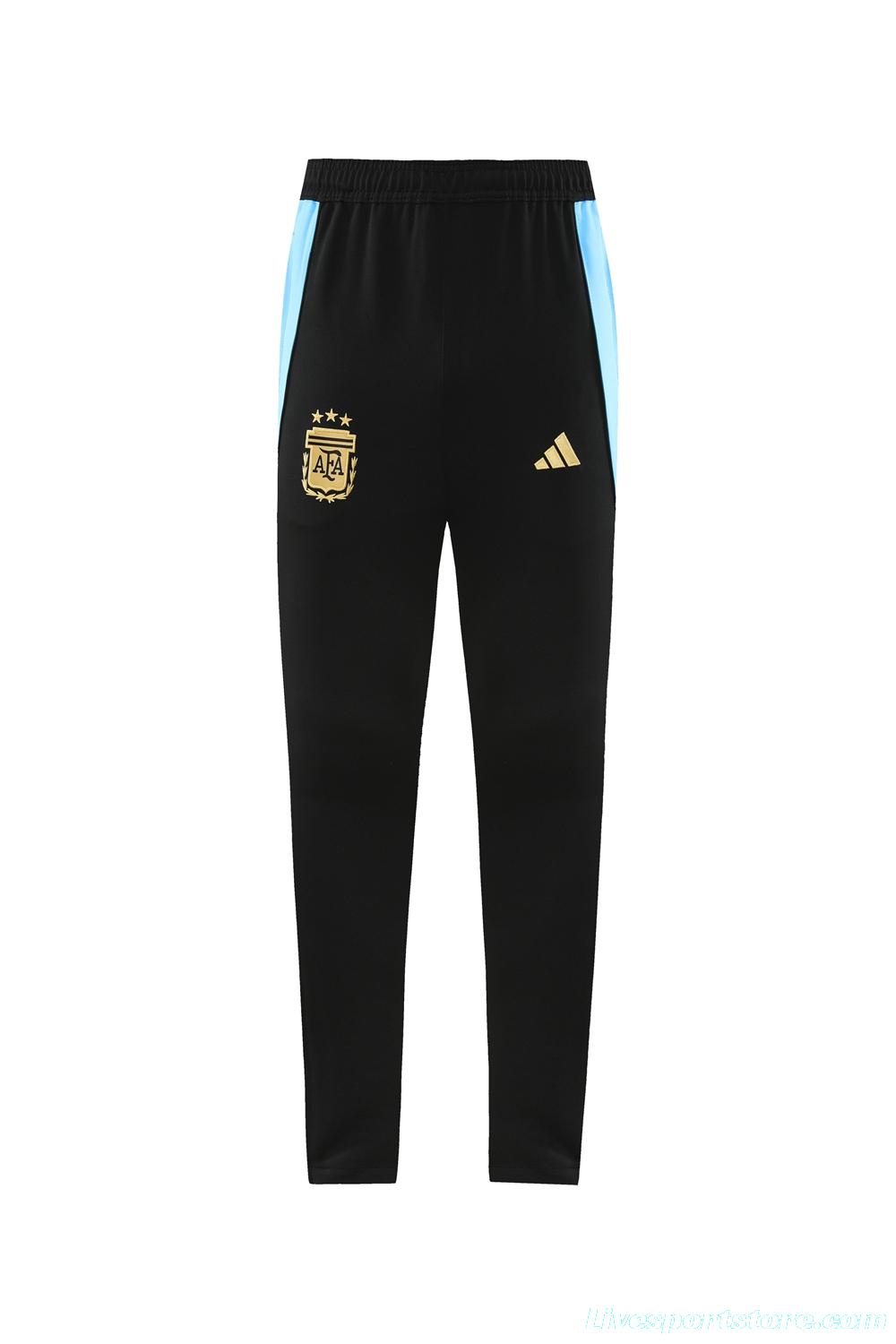 2024 Argentina Black Full Zipper Jacket +Long Pants