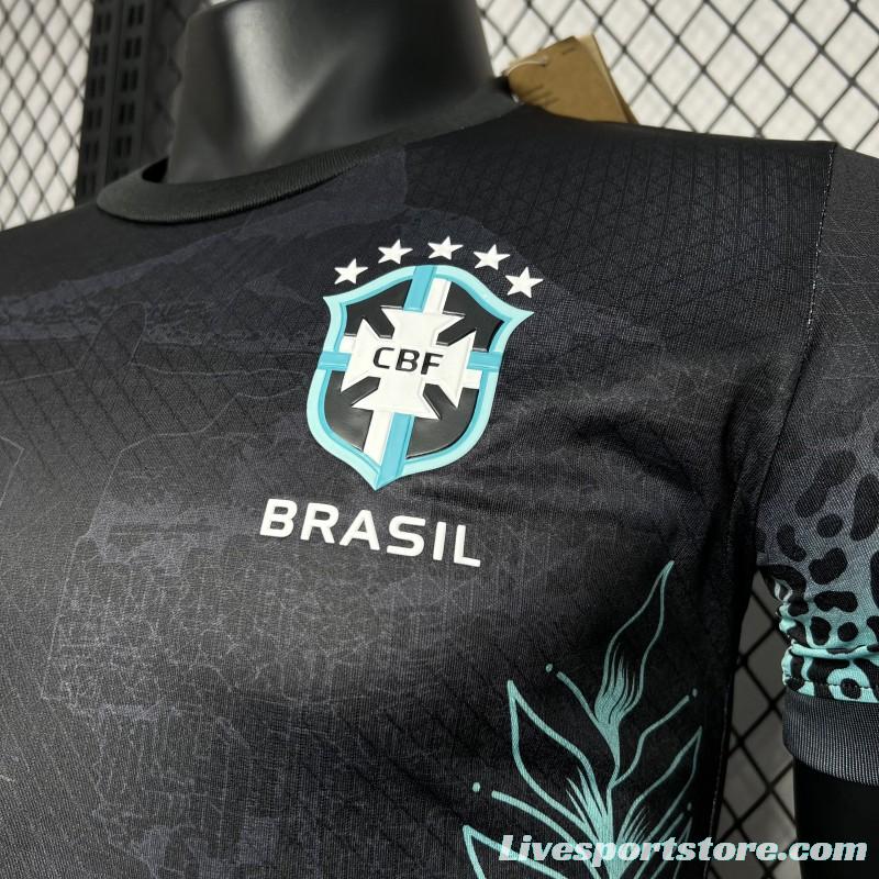 Player Version 2024 Brazil Pele Black Special Edition Jersey