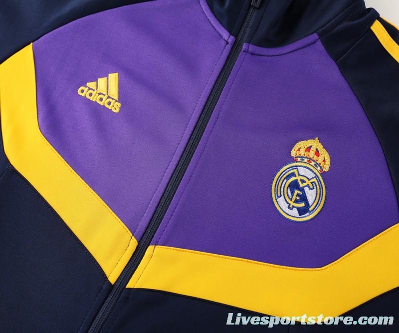 24/25 Real Madrid Black/Purple Full Zipper Jacket +Long Pants