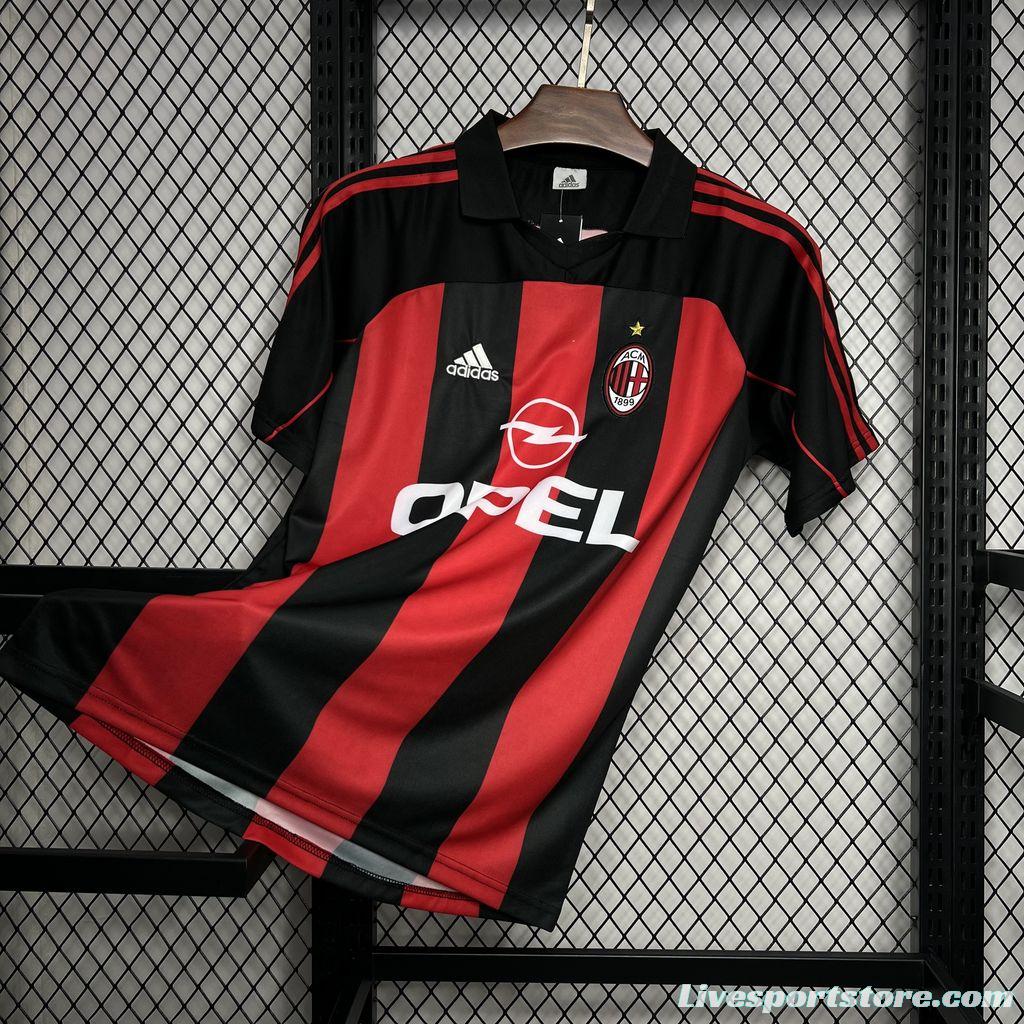 Retro 2000/02 AC Milan Home Jersey