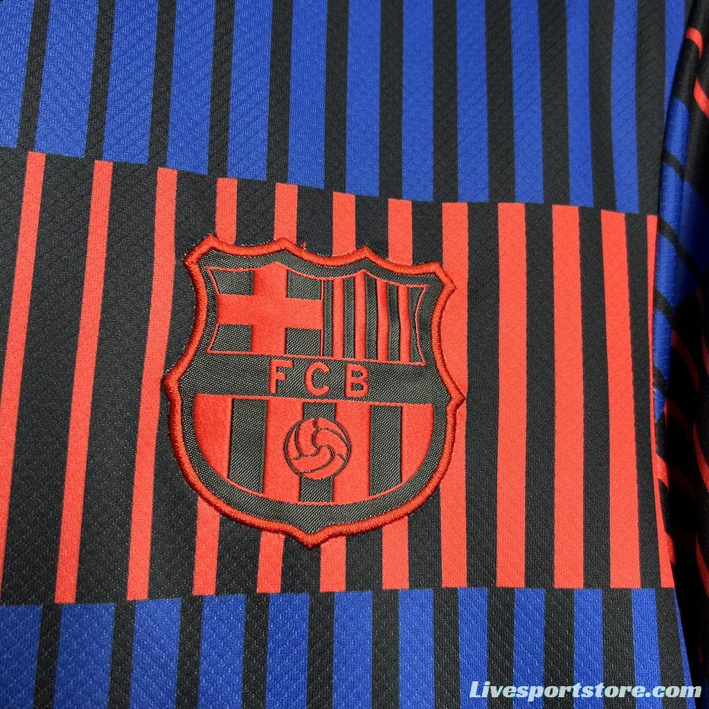 24/25 Barcelona Pre-Match Red/Blue Stripe Jersey