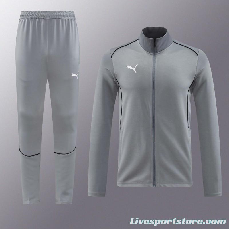 24/25 Puma Grey Full Zipper Jacket +Long Pants