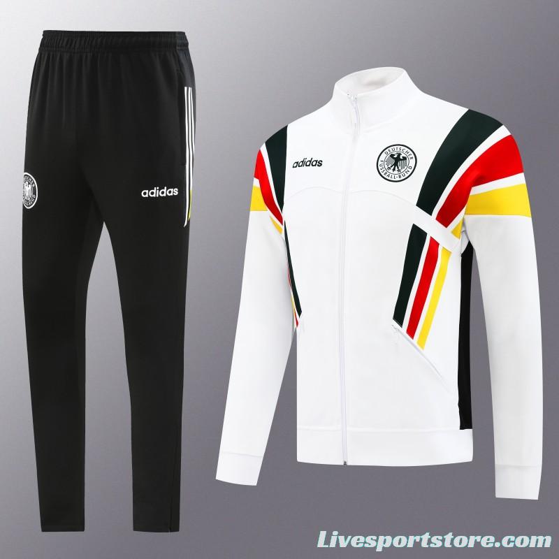 2024 Germany White Full Zipper Jacket +Long Pants