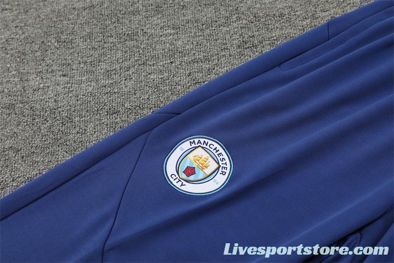 24/25 Manchester City Light Blue Half Zipper Jacket+Long Pants