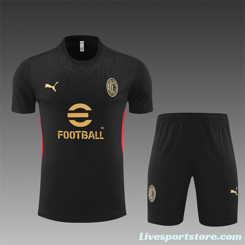 24/25 AC Milan Black Short Sleeve Jersey+Shorts