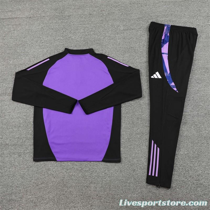 2024 Germany Purple Half Zipper Jacket+Long Pants