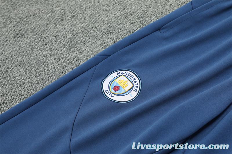 24/25 Manchester City Blue Half Zipper Jacket+Long Pants