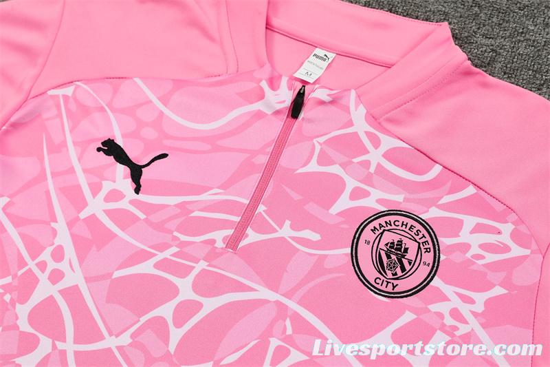 24/25 Manchester City Pink Half Zipper Jacket+Long Pants