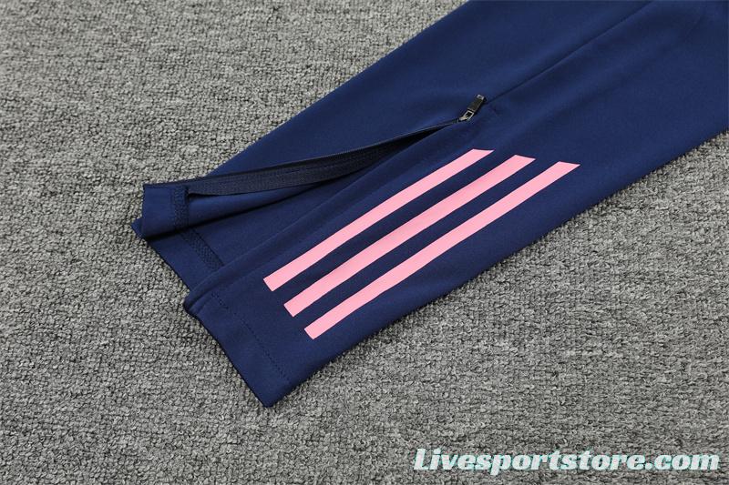 24/25 Real Madrid Navy Dragon Half Zipper Jacket+Long Pants