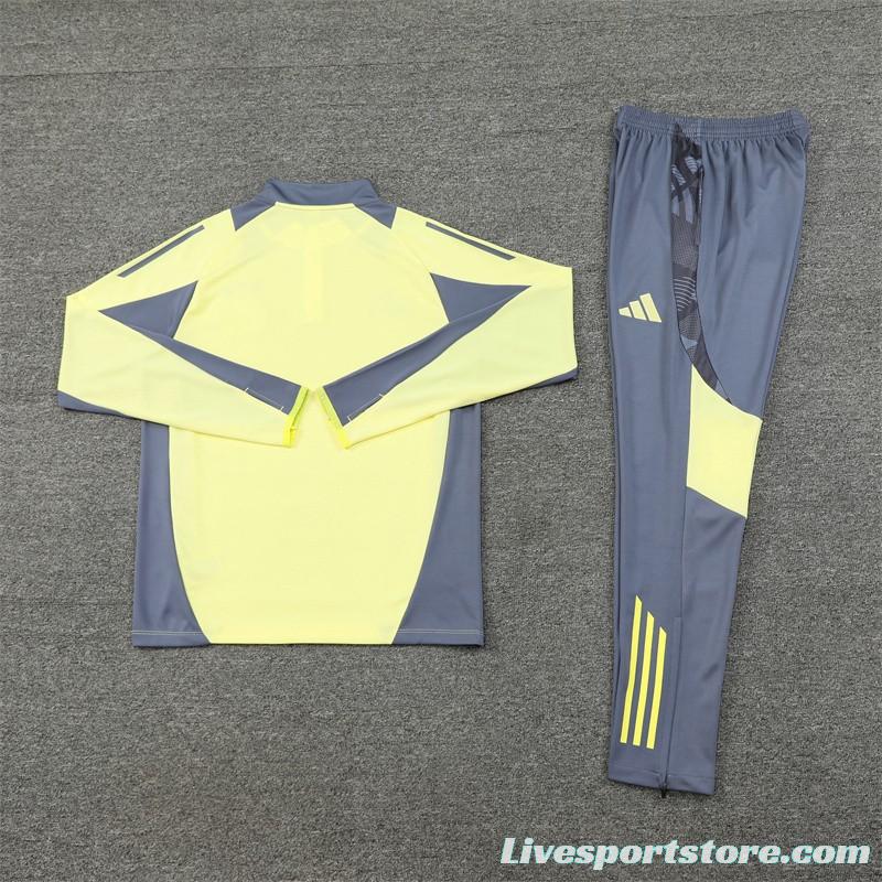 24/25 Juventus Yellow Half Zipper Jacket+Long Pants