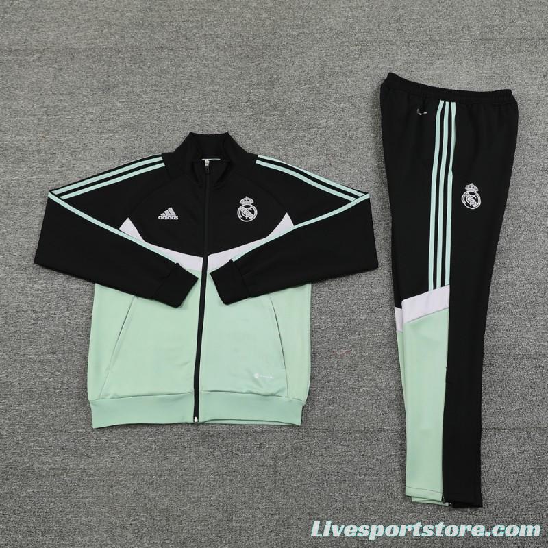 24/25 Real Madrid Green/Black Full Zipper Jacket +Long Pants