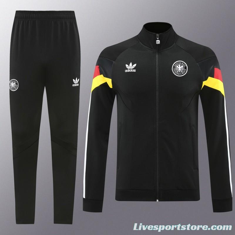 2024 Germany Black Full Zipper Jacket +Long Pants