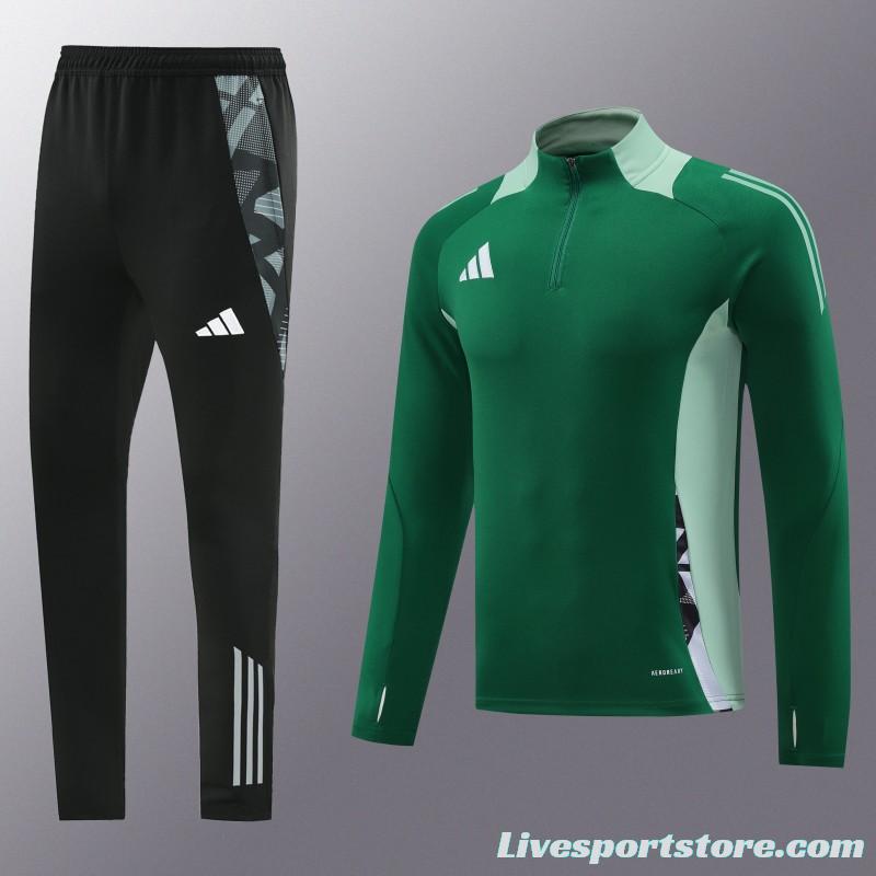 2024 Adidas Green Half Zipper Jacket +Long Pants