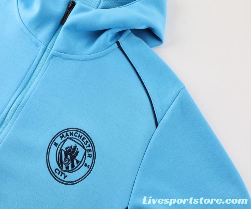 24/25 Manchester United Skyblue Full Zipper Jacket +Long Pants