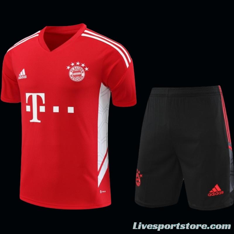 23-24 Bayern Munich Red White Short Sleeve+Shorts