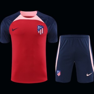 23-24 Atletico Madrid Red Navy Short Sleeve+Shorts