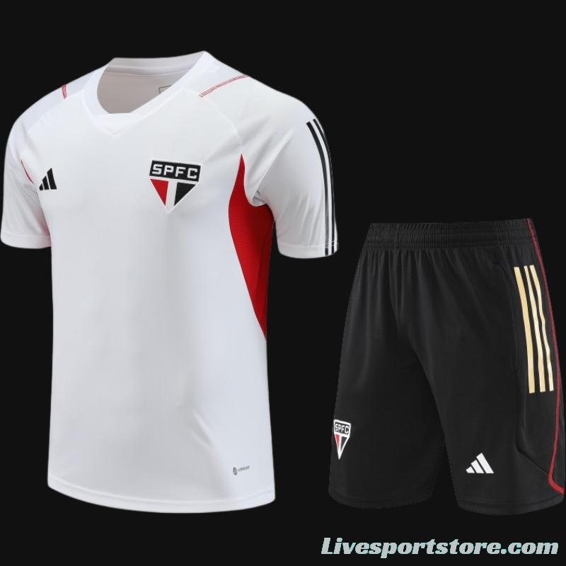 23-24 Sao Paulo White Short Sleeve Jersey+Shorts