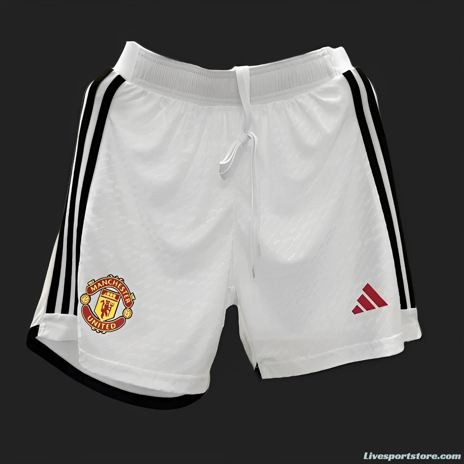 23/24 Manchester United Away White Shorts