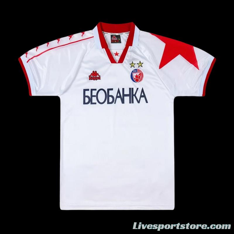 Retro 95/97 Red Star Belgrade Away White Jersey