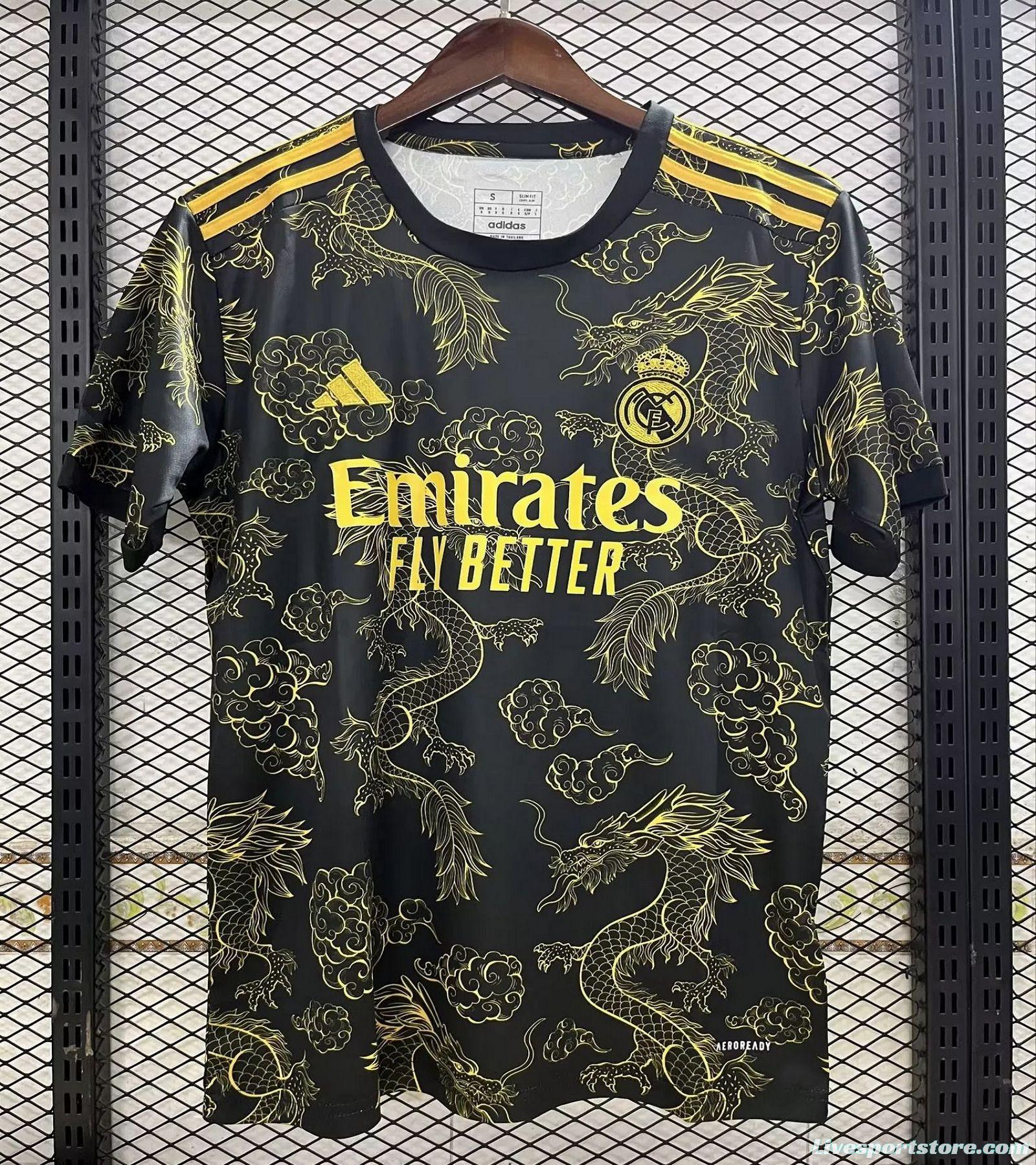 23/24 Real Madrid Black/Yellow Dragon Jersey