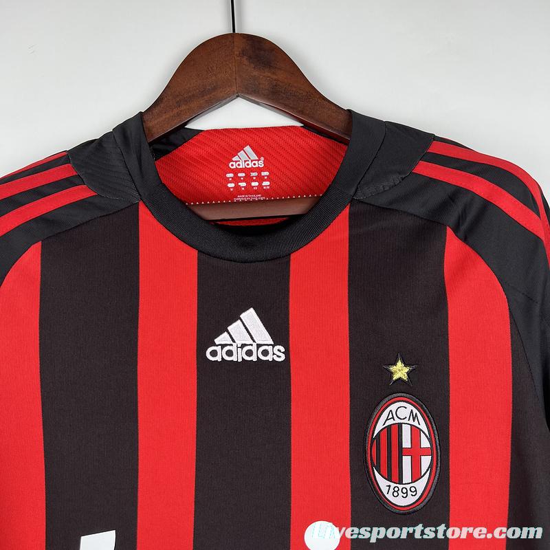 Retro 08/09 AC Milan Home Long Sleeve Jersey