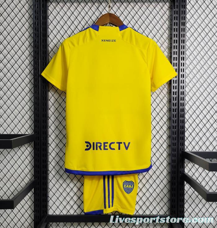 23/24 Kids Boca Juniors Away Yellow Jersey