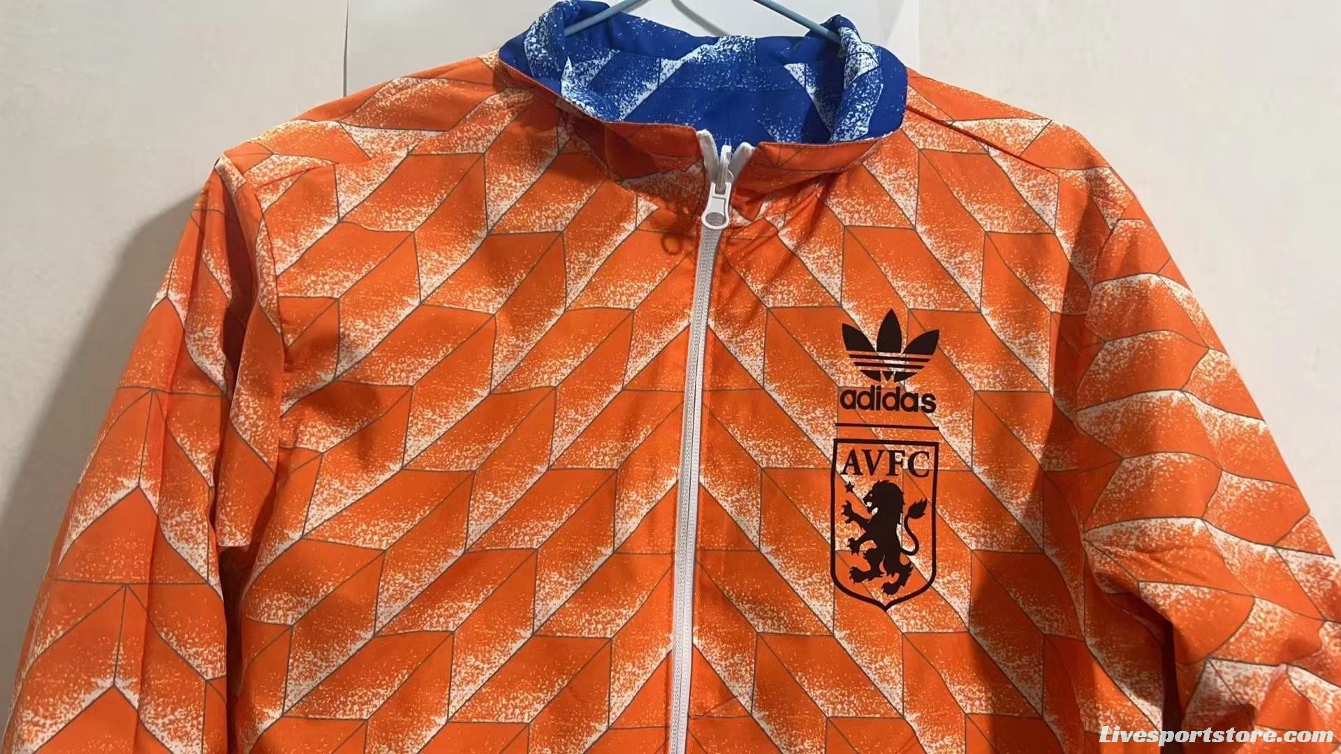 Retro Aston Villa Reversible Blue/Orange Jacket