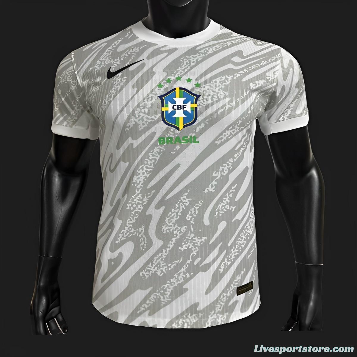 Player Version 2023 Brazil Grey Goalkeeper Jersey