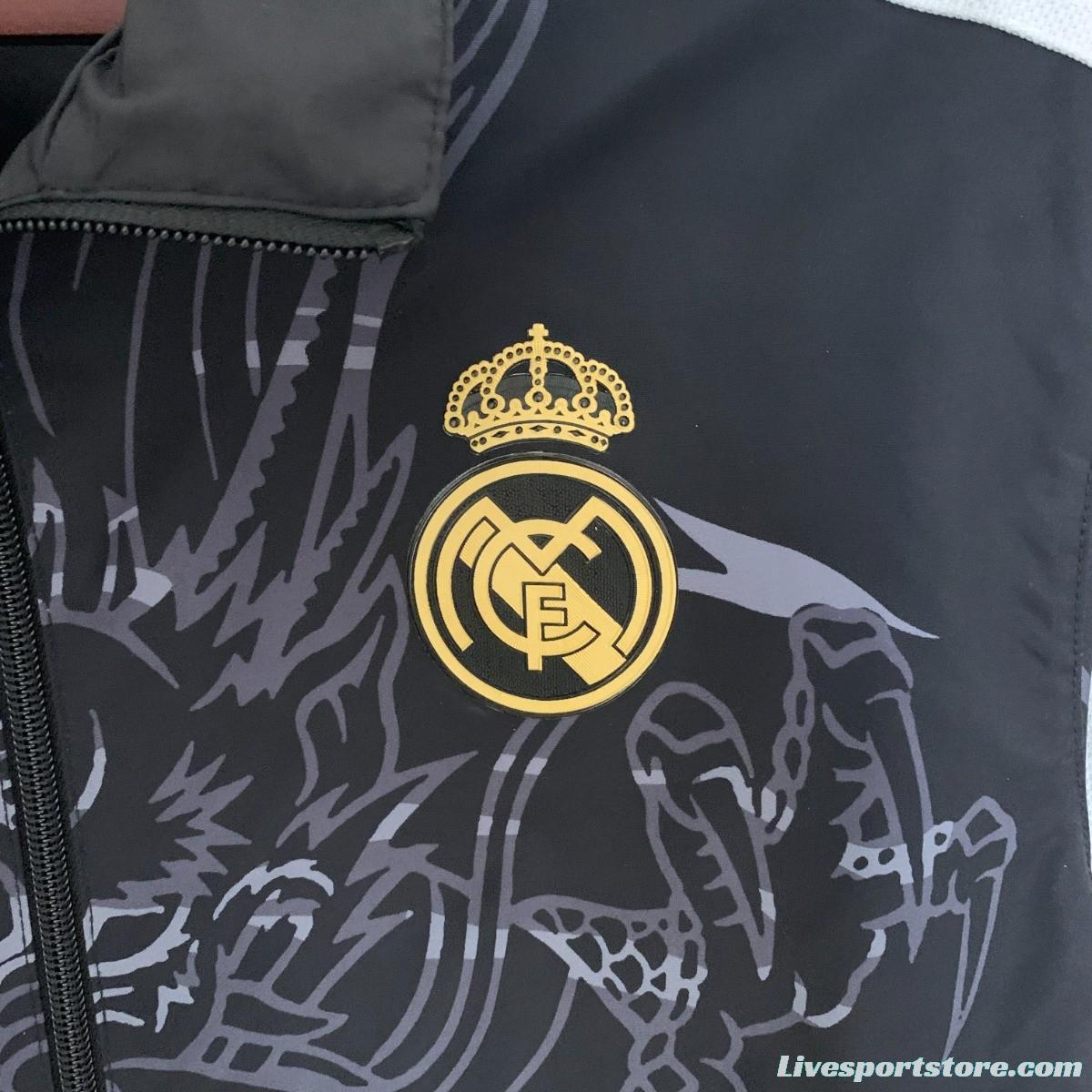 23/24 Real Madrid Black Dragon Reversible Full Zipper Jacket