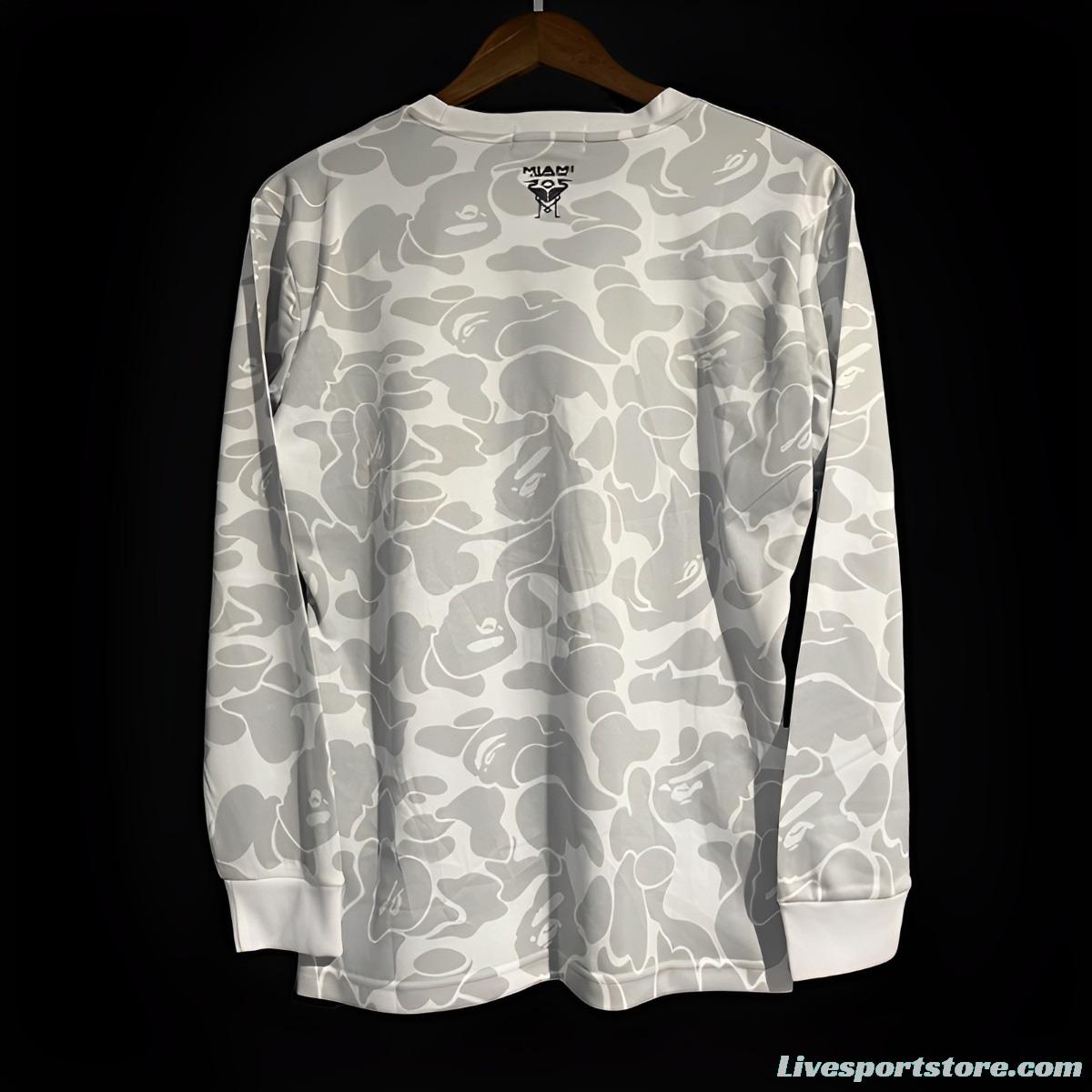 23/24 BAPE x Inter Miami CF Camo White Long Sleeve Jersey