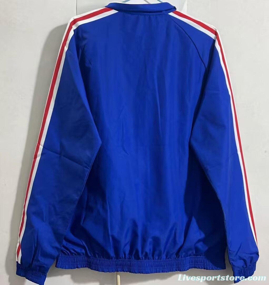 Retro 1998 France Blue/White Reversible Full Zipper Jacket