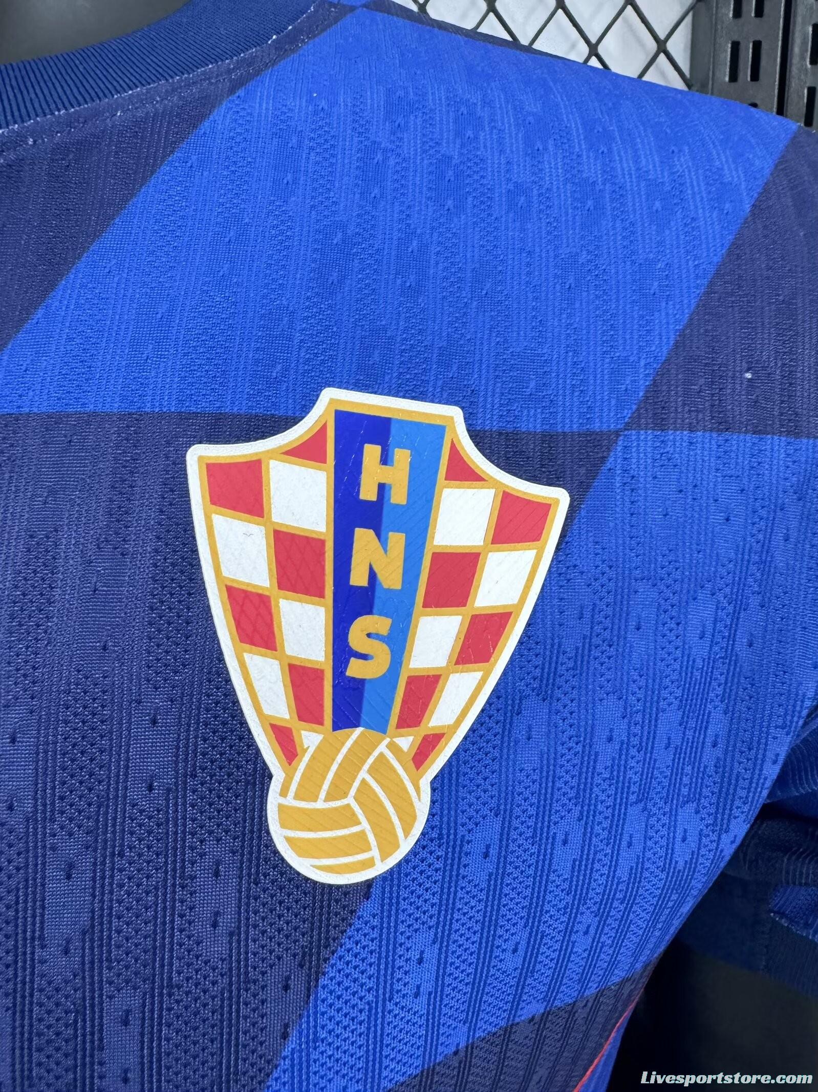 Player Version 2024 Croatia Away Blue Jersey