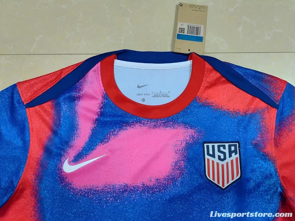 2024 USA Copa America Pre-Match Red/Blue Jersey