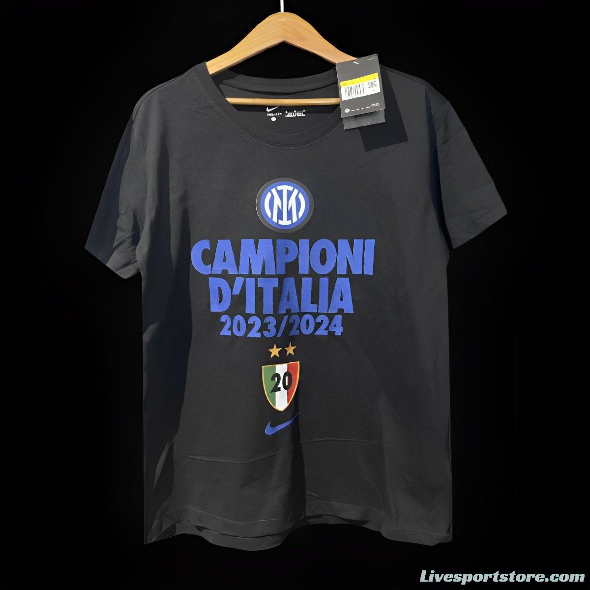 23/24 Inter Milan CAMPIONI D'ITALIA Black T-Shirts