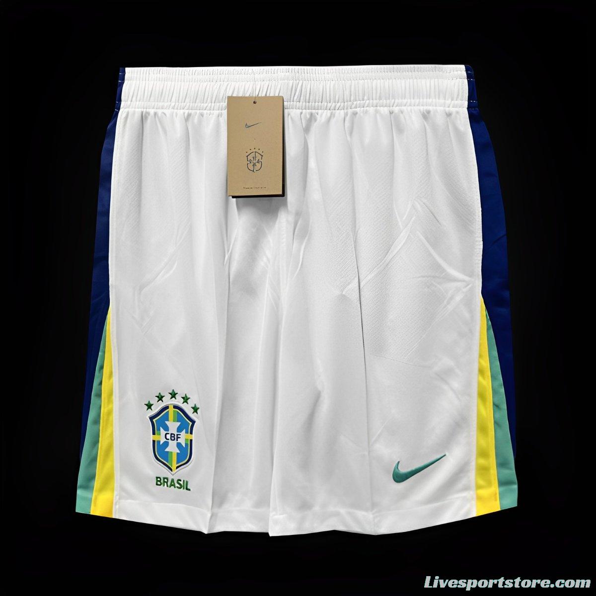 2024 Brazil Away White Shorts