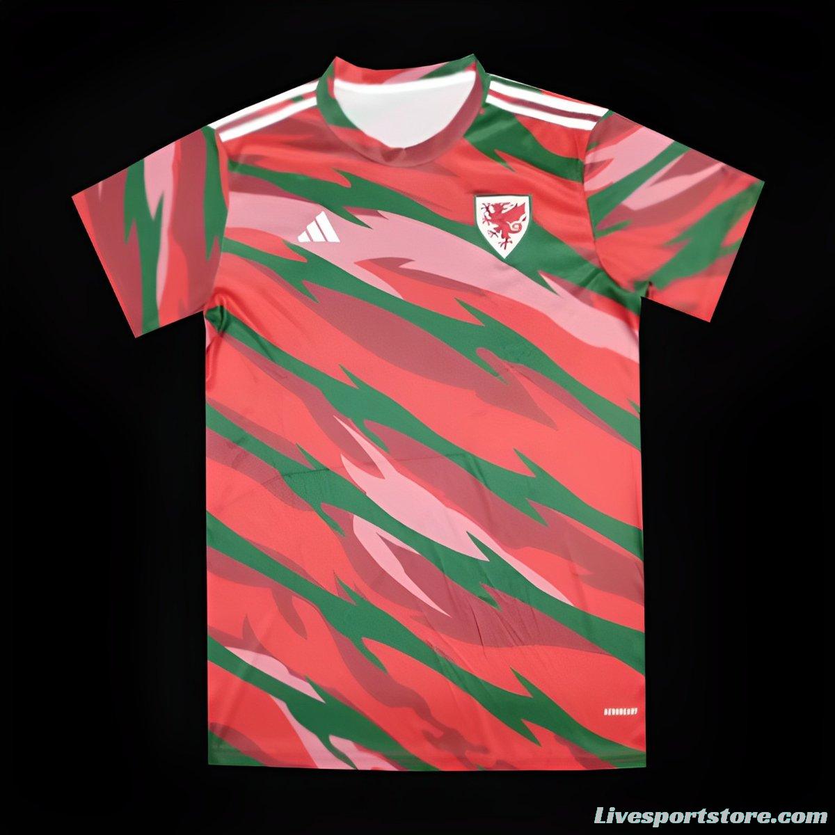 2024 Wales Orange Stripe Pre-Match Jersey