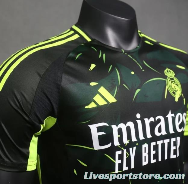 Player Version 24/25 Real Madrid Black/Green Special Pattern Pre-Match Jersey